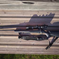 Tikka 7RM synth&eacute;tique gaucher + lunette LANSOLUX 4-12x50
