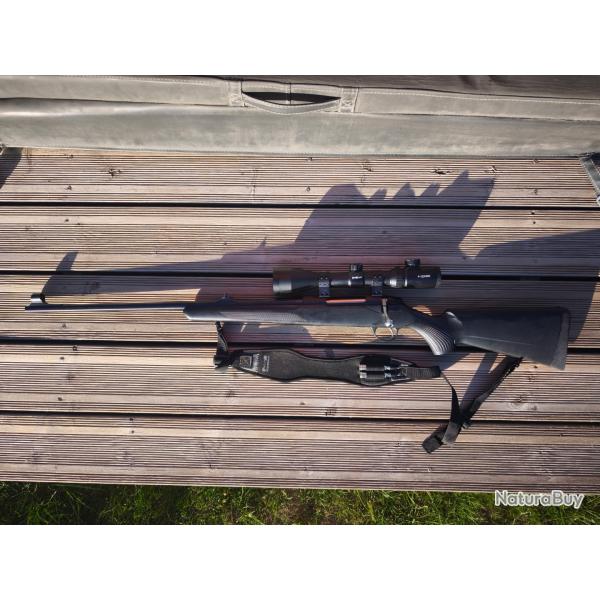 Tikka 7RM synth�tique gaucher + lunette LANSOLUX 4-12x50