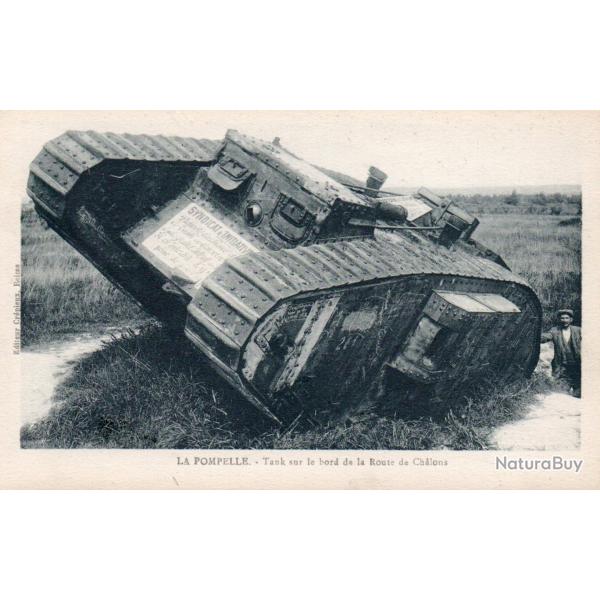 Carte Postale - La Pompelle - Tank sur le bord de la Route de Ch�lons - N�8299