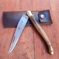 Ancien Couteau LAGUIOLE EXTRA G.DAVID  Manche en Corne + &Eacute;tui