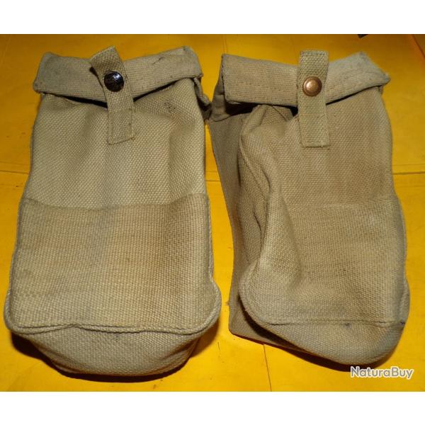 PORTES CHARGEURS  LONG DE L'ARMEE ANGLAISE WWII  , LE LOT DE 2 ETUIS AVEC MARQUAGE 1941