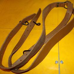BRELAGE CUIR MILITAIRE DE L'ARMEE FRANCAISE , MODELE ANCIEN , FABRICATION FRANCAISE ,TRES BON ETAT