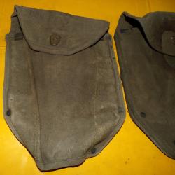 ARMEE AMERICAINE U.S : LOT DE 3 ETUIS ABIMES DE PELLE MILITAIRE MODELE ANCIEN  POUR RECUPERATION DE