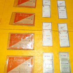SERVICE DE SANTE :LOT DE 10 POCHETTES D'AIGUILLES POUR SUTURATIONS DES PLAIES , FABRICATION ANGLAIS