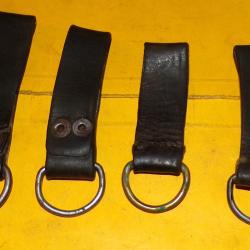 SUPPORT EN CUIR  EN LOT DE 4 POUR CEINTURON EN CUIR DE L'ARMEE FRANCAISE PERMETTANT D'ATTACHER UN BR