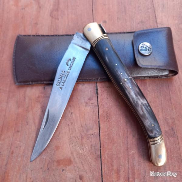 Couteau CALMELS A LAGUIOLE HORS CONCOURS Manche en Corne + �tui