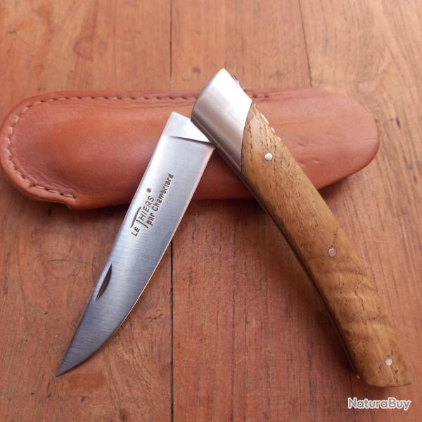 Joli Couteau LE THIERS par CHAMBRIARD 2003 Manche en CH�NE avec �tui en Cuir