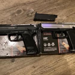 HK usp 4,5 mm acier. 2 chargeurs + 1 HK usp pro pi&egrave;ces ou &agrave; r&eacute;parer