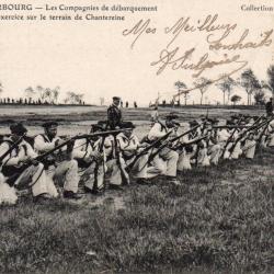 Carte postale Cherbourg - Les Compagnies de d&eacute;barquement &agrave; l'exercice  -N&deg;8303