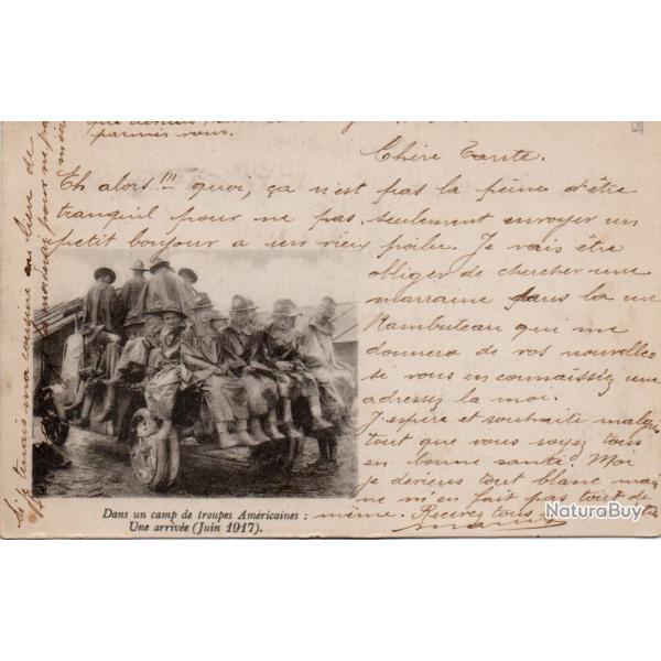 Carte Postale Ancienne - Camp de Troupes Am�ricaines (Juin 1917)  -N�8305