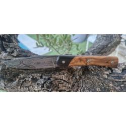 Couteau pliant damas 100 % artisanale