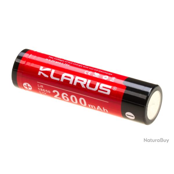 Klarus 18650 Battery 3.7V 2600mAh - R�f: 18650 BAT 2600