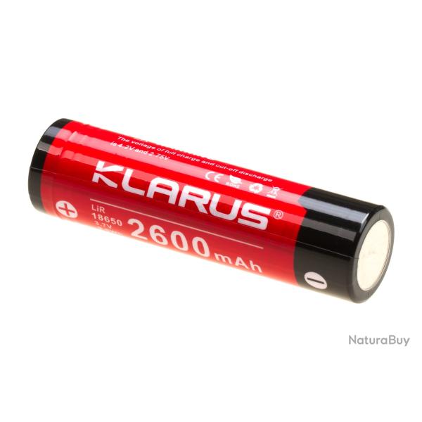 Klarus 18650 Battery 3.7V 2600mAh - R�f: 18650 BAT 2600