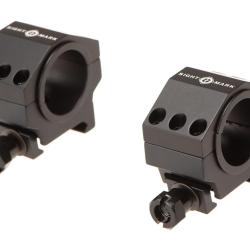 Sightmark 30mm / 25.4mm Tactical Mounting Rings - Low Height - R&eacute;f: SM34005