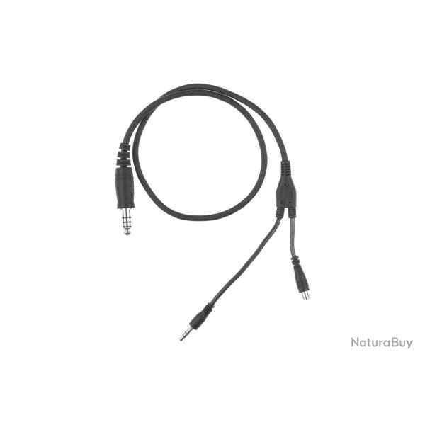 Earmor Y-Shaped Cable 3.5mm Jack / 2.5mm Female Jack / U-174 Male Jack for M31 Plus - R�f: 127311060