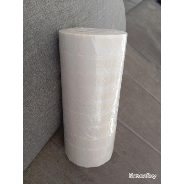 lot de 10 rouleaux de gommettes blanches tir sportif