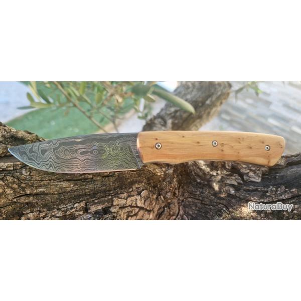 Couteau pliant liner lock damas 100 % artisanal