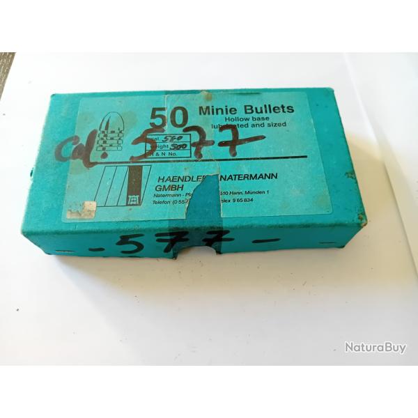 BALLE MINI� H&N 577 - Ogives plomb .580 .577 H&N - Boite de 50