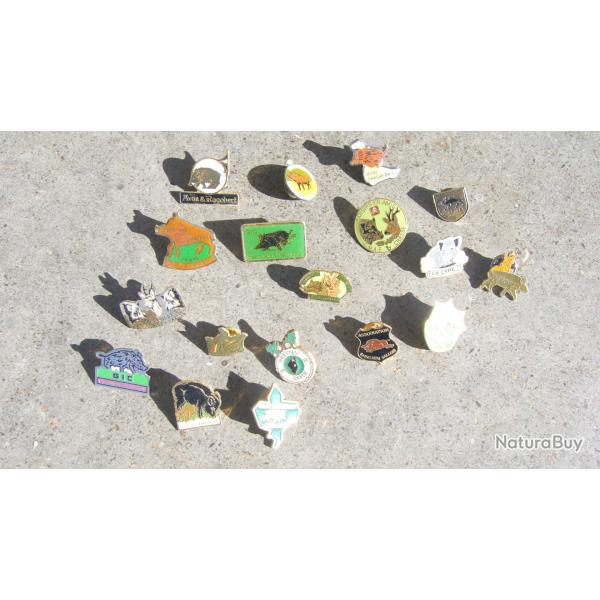 lot de 18 pins th�me chasse