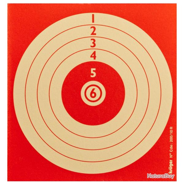 CIBLE CARTONNEES ROUGES 10X10
