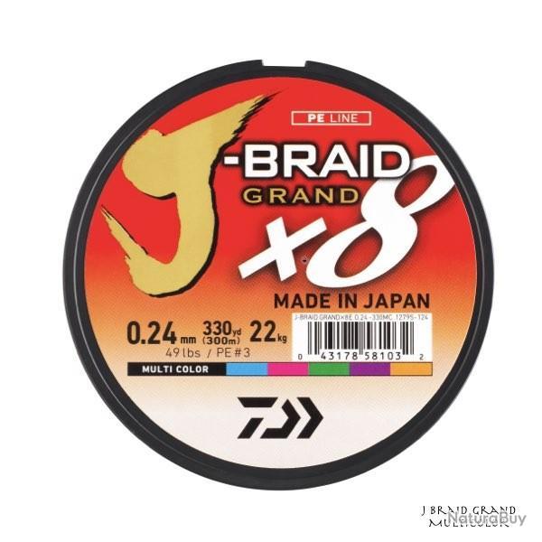 Tresse Daiwa J Braid Grand X8 150m Multicolore 18/100 150m
