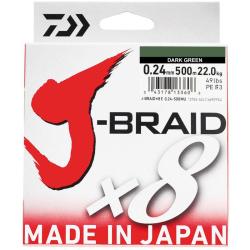 Tresse Daiwa J Braid X8 Vert 300m 6kg 10/100 Vert