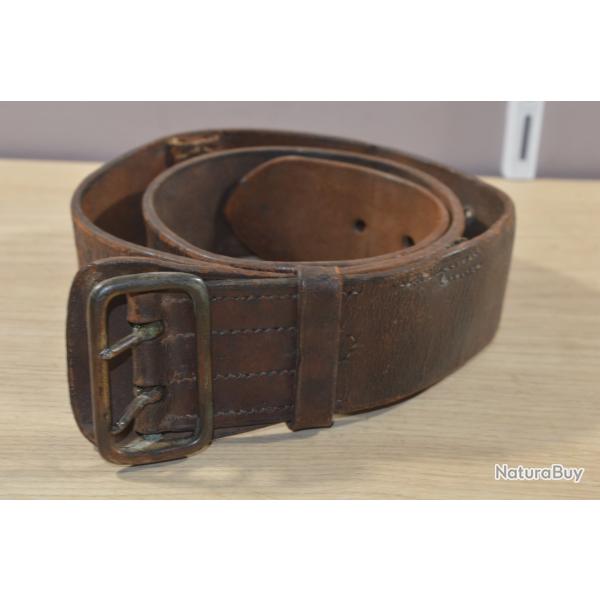 Ceinturon officier Militaire Fran�ais WW1 14/18 39/45 cuir equipement soldat (13)