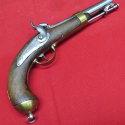 RARE Pistolet melle 1842 Marine attribu&eacute; & grav&eacute;