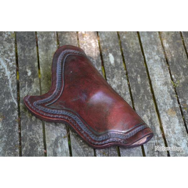 Holster cuir artisanal pour Pietta 1860 Thunderer (snubnose) PN