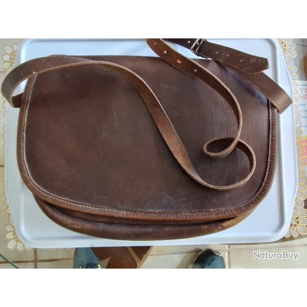 SACOCHE A CARTOUCHES EN VERITABLE CUIR