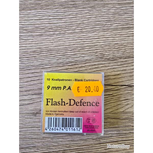 8 cartouches 9mm P.A.K flash d�fense