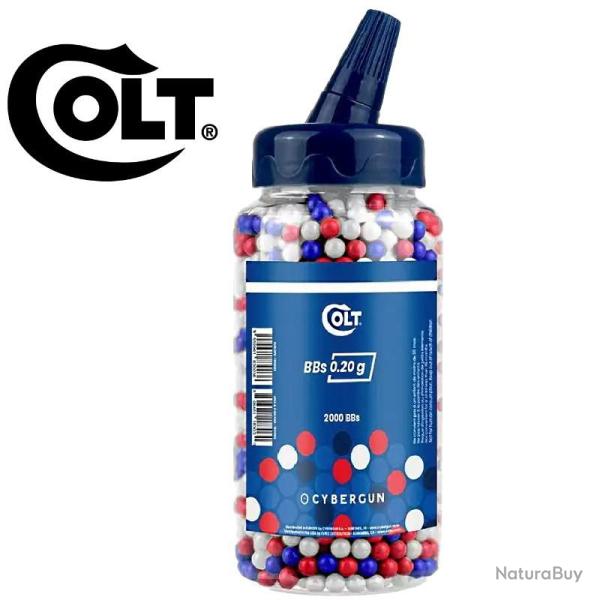 Billes COLT 0,20 g Bleu Blanc Rouge en bouteille 2000 Bbs