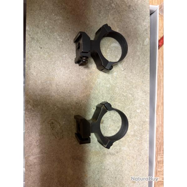 Paire de colliers en en acier pour rail en 16 mm pour Tikka/sako