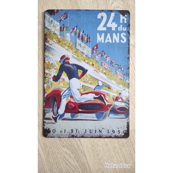 PLAQUE PUBLICITAIRE METAL 24 HEURES DU MANS 1959