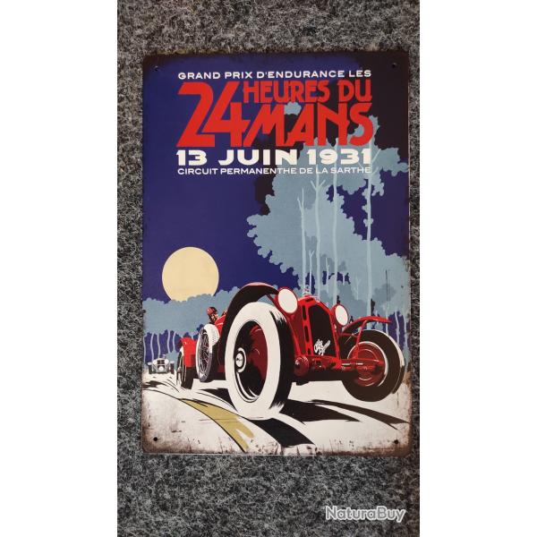 PLAQUE PUBLICITAIRE METAL 24 HEURES DU MANS 1931