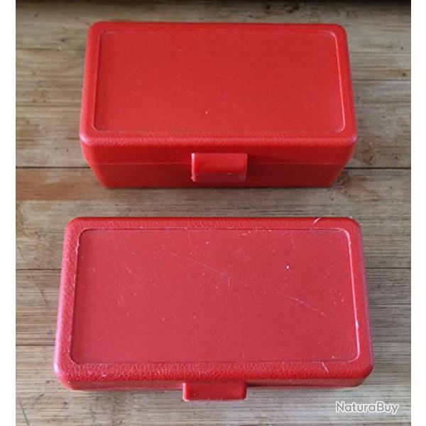 Lot de deux boites pour 50 munitions 38spl/357 mag rouge � charni�re
