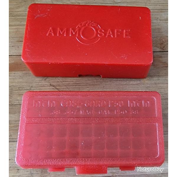 Lot de deux boites pour 50 munitions 38spl/357 mag rouges