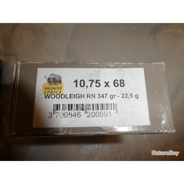 boite de 20 cartouches 10,75x68 sologne en 347 grs