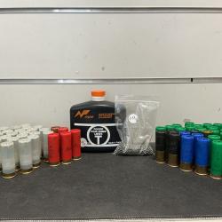 Pack de 62 cartouches cal.12+ poudre pour armes lisses 115g+bille de plomb 211g