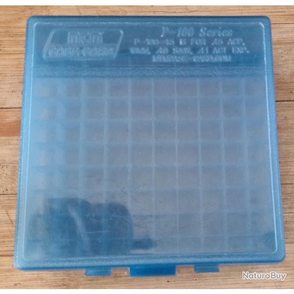 1x boite pour 100 munitions 45ACP ,40s&w ,41Ae, 10mm Bleue MTM