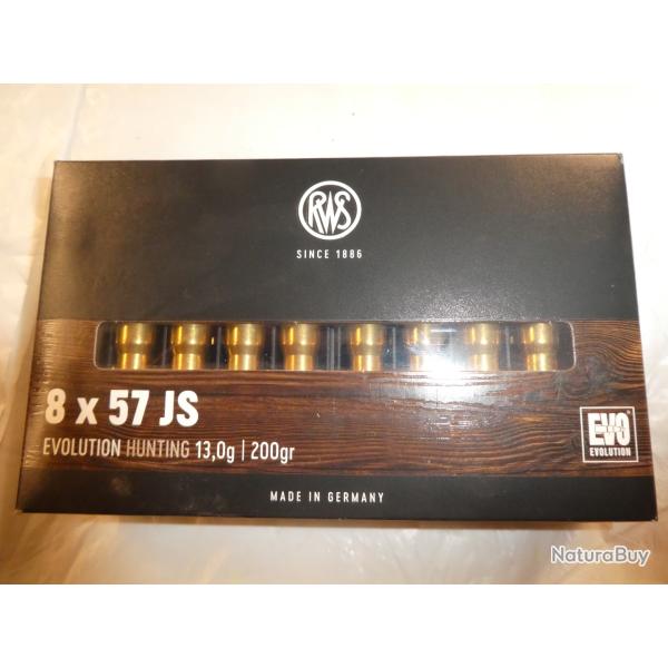 boite de 20 cartouches RWS 8x57 JS evolution en 13 grammes