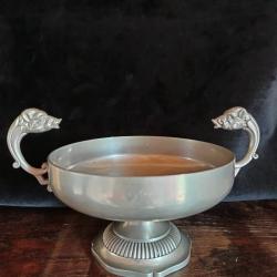Coupe bourguignonne, anses t&ecirc;tes de sanglier Etain du Manoir France