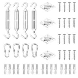 Accessoires voile ombrage acier inoxydable 12 pcs fixation r&eacute;glable