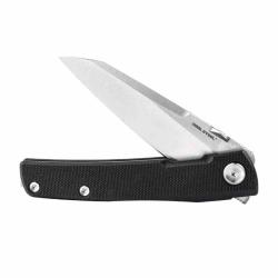 Couteau Real Steel Destra Phantom Lame Sheepsfoot Acier Nitro-V Manche G10 Noir Liner Lock RS7221B