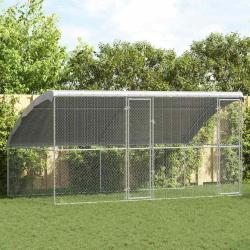 Cage &agrave; poules 2 pcs Argent&eacute; 400 x 200 x 200 cm Acier galvanis&eacute;