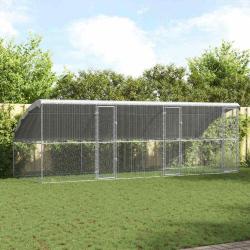 Cage &agrave; poules 3 pcs Argent&eacute; 600 x 200 x 200 cm Acier galvanis&eacute;