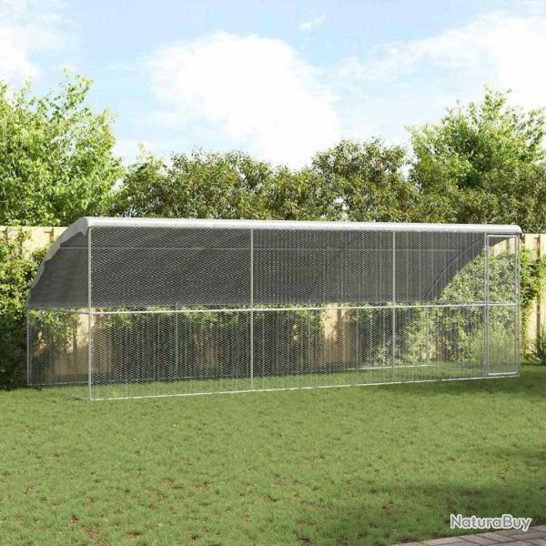 Cage � poules 3 pcs Argent� 600 x 200 x 200 cm Acier galvanis�