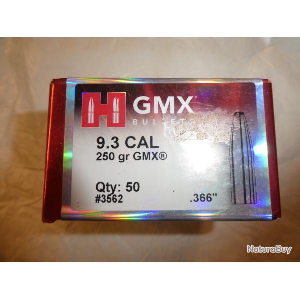 ogives Hornady GMX cal 9,3 en 250 grains