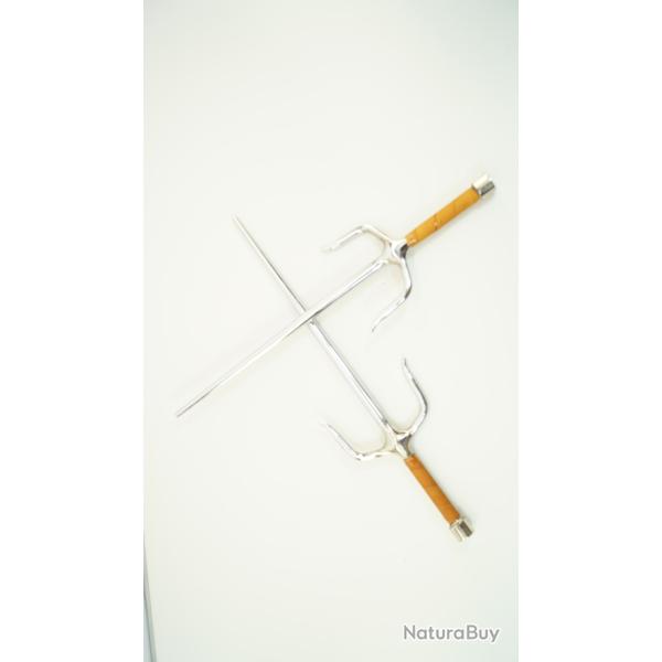 art martiaux sai de combat chrome neuf en carton pour ench�re 1� sans prix de r�serve