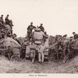 Carte Postale Ancienne Chars en Manoeuvre -N&deg;8320
